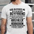 God Blessed Me With An Awesome Boyfriend Unisex Jersey Short Sleeve Crewneck Tshirt