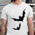 Halloween Two Bats Pattern Unisex Jersey Short Sleeve Crewneck Tshirt