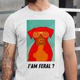 I Am Feral Coll Red Dog Unisex Jersey Short Sleeve Crewneck Tshirt