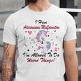 I Have Arteriovenous Malformation Im Allowed To Do Weird Things Funny Unicorn Burgundy Ribbon Arteriovenous Malformation Support Arteriovenous Malformation Awareness Unisex Jersey Short Sleeve Crewneck Tshirt