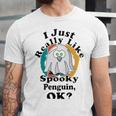 I Really Like Spooky Penguin Ok Unisex Jersey Short Sleeve Crewneck Tshirt