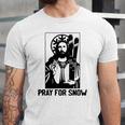 Jesus Christmas Pray For Snow Jersey T-Shirt