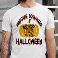 Miniature Schnauzer Halloween On All Hallows Night Unisex Jersey Short Sleeve Crewneck Tshirt