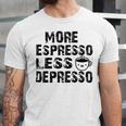 More Espresso Less Depresso Unisex Jersey Short Sleeve Crewneck Tshirt