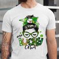 One Lucky Cna Messy Bun Shamrocks St Patricks Day Unisex Jersey Short Sleeve Crewneck Tshirt