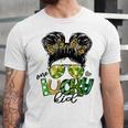 One Lucky Kid Messy Bun Shamrock St Patricks Day Unisex Jersey Short Sleeve Crewneck Tshirt