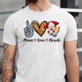 Peace Love Beach Summer Vacation 184 Shirt Unisex Jersey Short Sleeve Crewneck Tshirt