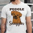 Puggle Dog Snuggles Funny Cute Pug Beagle Mom Dad Unisex Jersey Short Sleeve Crewneck Tshirt