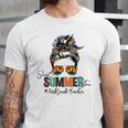 Sweet Summer Time 2Nd Grade Teacher Messy Bun Beach Vibes Jersey T-Shirt