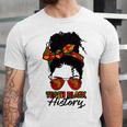 Teacher African Women Messy Bun Teach Black History Month Unisex Jersey Short Sleeve Crewneck Tshirt