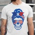 Ultra Maga Red White Blue Skull Unisex Jersey Short Sleeve Crewneck Tshirt