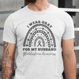 I Wear Gray For My Husband Glioblastoma Awareness Rainbow Jersey T-Shirt