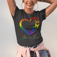 Butterfly Heart Rainbow Love Is Love Lgbt Gay Lesbian Pride Jersey T-Shirt