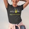 Ewings Sarcoma Awareness Heartbeat Yellow Ribbon Ewings Sarcoma Ewings Sarcoma Awareness Unisex Jersey Short Sleeve Crewneck Tshirt