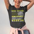 Ewings Sarcoma Warrior Usa Flag United States Flag Yellow Ribbon Ewings Sarcoma Ewings Sarcoma Awareness Unisex Jersey Short Sleeve Crewneck Tshirt