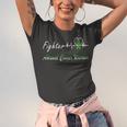 Fighter Adrenal Cancer Warrior Heartbeat Green Ribbon Adrenal Cancer Adrenal Cancer Awareness Unisex Jersey Short Sleeve Crewneck Tshirt