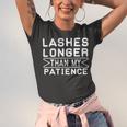 Funny Lashes Longer Than My Patience Unisex Jersey Short Sleeve Crewneck Tshirt