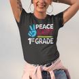 Peace Out 1St Grade Last Day Of School Teacher Girl Boy Jersey T-Shirt