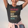Vintage Husband Daddy Iron Worker Hero Fathers Day Jersey T-Shirt