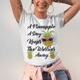 A Pineapple A Day Keeps The Worries Away Funny Pineapple Gift Pineapple Lover Unisex Jersey Short Sleeve Crewneck Tshirt