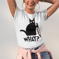 Cat What Murderous Black Cat With Knife Unisex Jersey Short Sleeve Crewneck Tshirt