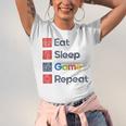 Eat Sleep Game Repeat Unisex Jersey Short Sleeve Crewneck Tshirt