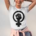 Feminist Raised Fist - Distressed Fitted Unisex Jersey Short Sleeve Crewneck Tshirt