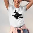 Halloween Scary Old Witch On Broom Art Design Pattern Unisex Jersey Short Sleeve Crewneck Tshirt