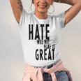 Hate Will Not Make Us Great Resist Anti Donald Trump Unisex Jersey Short Sleeve Crewneck Tshirt