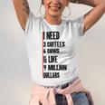 I Need 3 Coffees 6 Cows And Like 9 Million Dollars Unisex Jersey Short Sleeve Crewneck Tshirt