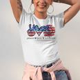 Peace Love America Flag Sunflower 4Th Of July Memorial Day Unisex Jersey Short Sleeve Crewneck Tshirt
