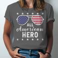 All American Hero Dad 4Th Of July Sunglasses Fathers Day Unisex Jersey Short Sleeve Crewneck Tshirt