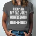 I Keep All My Dad Jokes In A Dad-A-Base Vintage Fathers Day Unisex Jersey Short Sleeve Crewneck Tshirt