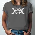 Triple Moon Goddess Wicca Pentacle Jersey T-Shirt