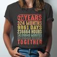 27 Year Wedding Anniversary Gifts For Her Him Couple Unisex Jersey Short Sleeve Crewneck Tshirt