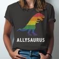 Allysaurus Dinosaur In Rainbow Flag For Ally Lgbt Pride Jersey T-Shirt
