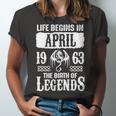 April 1963 Birthday Life Begins In April 1963 Unisex Jersey Short Sleeve Crewneck Tshirt