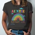 Auntie Of The Birthday Girl Rainbow Theme Matching Jersey T-Shirt