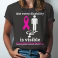 Every Disability Is Visible Eosinophilic Disease Awareness Pink Ribbon Eosinophilic Disease Eosinophilic Disease Awareness Unisex Jersey Short Sleeve Crewneck Tshirt