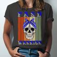 Fasd Warrior Skull Women Vintage Blue And Grey Ribbon Fetal Alcohol Spectrum Disorder Fetal Alcohol Spectrum Disorder Awareness Unisex Jersey Short Sleeve Crewneck Tshirt