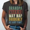 Father Grandpa Warning May Nap Suddenly 86 Family Dad Unisex Jersey Short Sleeve Crewneck Tshirt