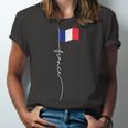 France Signature Flag Pole - Elegant Patriotic French Flag Unisex Jersey Short Sleeve Crewneck Tshirt