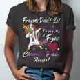 Friends Dont Let Friends Fight Chronic Pain Alone Unicorn Purple Ribbon Chronic Pain Support Chronic Pain Awareness Unisex Jersey Short Sleeve Crewneck Tshirt