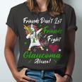 Friends Dont Let Friends Fight Glaucoma Alone Unicorn Green Ribbon Glaucoma Glaucoma Awareness Unisex Jersey Short Sleeve Crewneck Tshirt