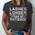 Funny Lashes Longer Than My Patience Unisex Jersey Short Sleeve Crewneck Tshirt