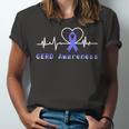 Gerd Awareness Heartbeat Periwinkle Blue Ribbon Gastroesophageal Reflux Disease Gerd Awareness Unisex Jersey Short Sleeve Crewneck Tshirt