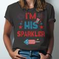 Im His Sparkler 4Th Of July Fireworks Matching Couples Unisex Jersey Short Sleeve Crewneck Tshirt