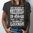January 1968 Birthday Life Begins In January 1968 Unisex Jersey Short Sleeve Crewneck Tshirt