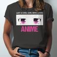 Just A Girl Who Loves Anime Chill Anime Girl Unisex Jersey Short Sleeve Crewneck Tshirt