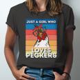 Just A Girl That Loves Peckers Chicken Woman Tee Jersey T-Shirt